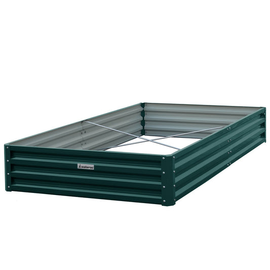 Wallaroo Garden Bed 240 x 120 x 30cm Galvanized Steel - Green