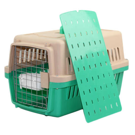 YES4PETS Small Dog Cat Crate Pet Airline Carrier Cage With Bowl and Tray-Green