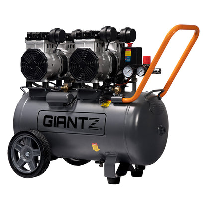 Compresor de aire portátil eléctrico silencioso sin aceite Giantz de 50 l y 3,0 HP