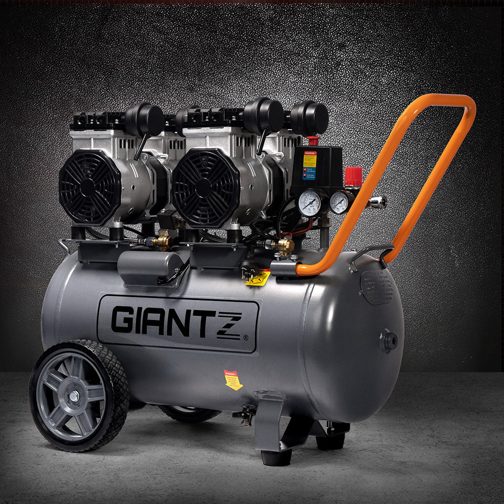 Giantz 50L Air Compressor 200L/min 3.0HP Oil-Free Quiet Electric Portable Air Inflator