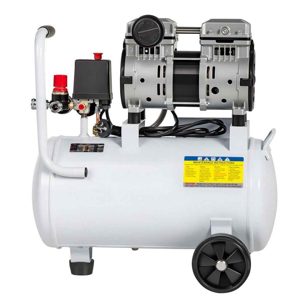 Giantz 24L Air Compressor Quiet 0.75HP Oil-Free Portable Tyre Inflator 40L/Min