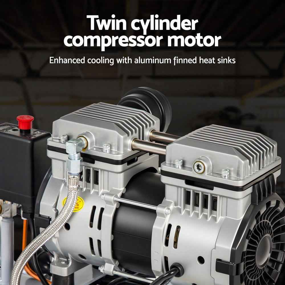 Giantz 30L Air Compressor Quiet 0.75HP Oil-Free Portable Tyre Inflator 40L/Min