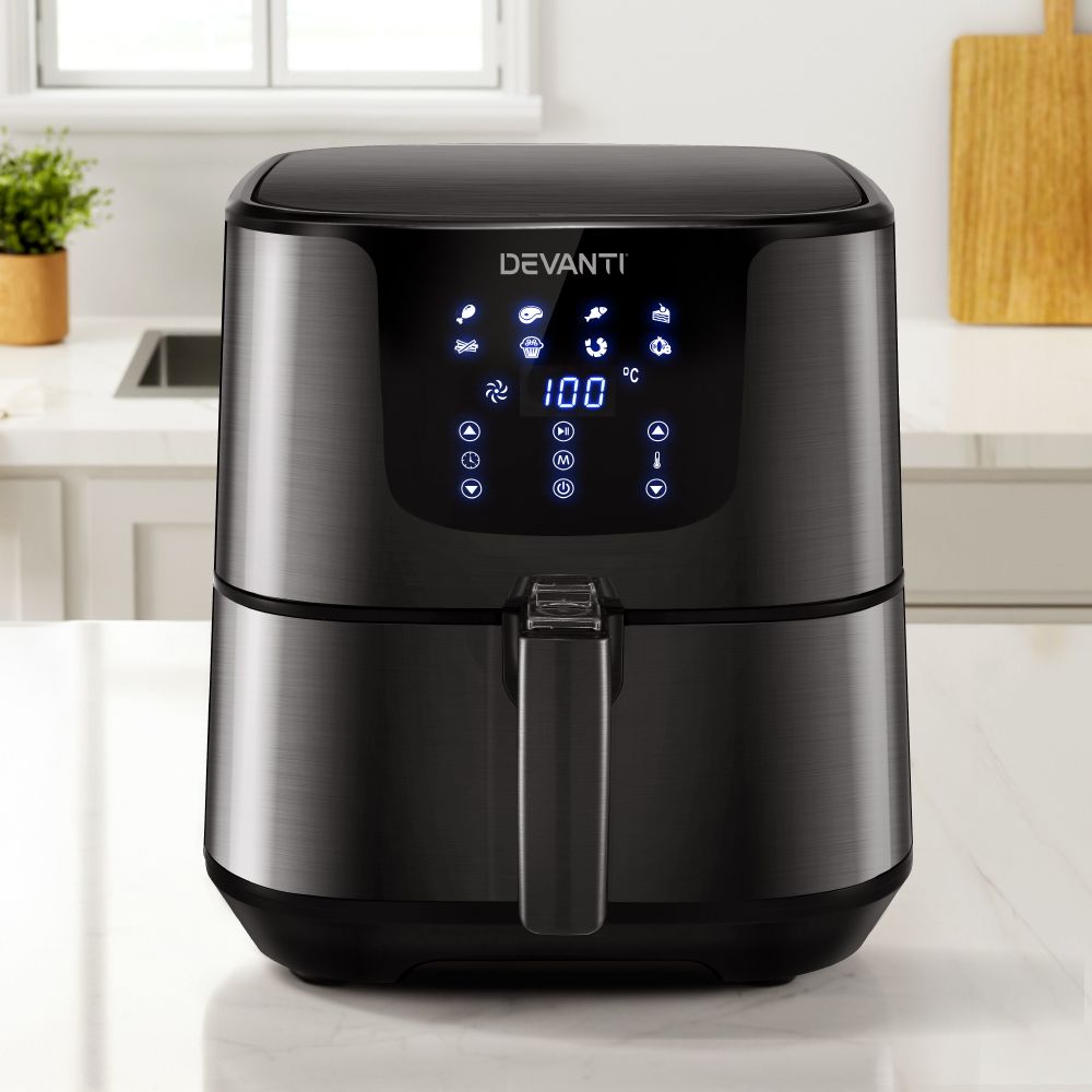 Freidora de aire Devanti 7L LCD Freidoras negras