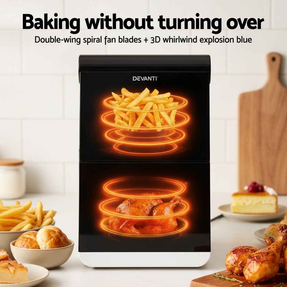 Devanti Air Fryer Oven 11L Dual Zone Fryers