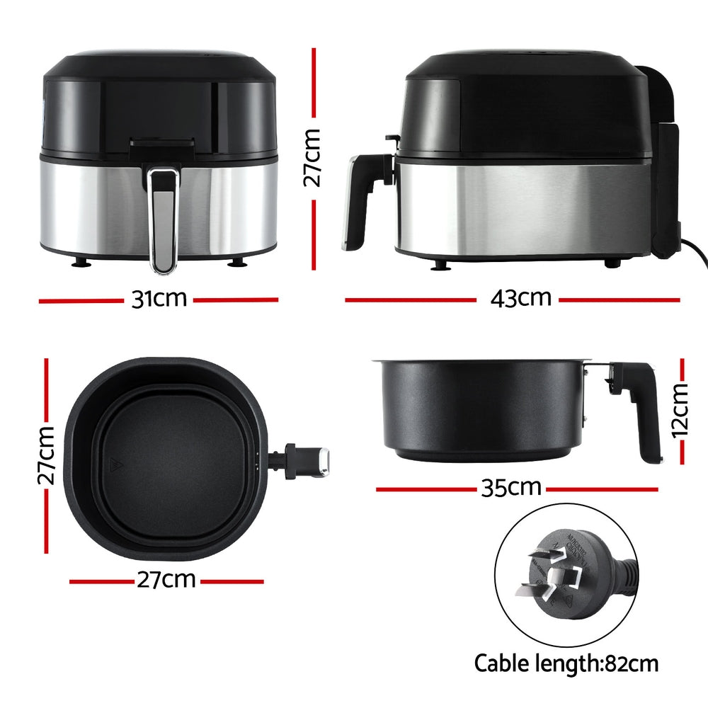 Devanti 5.5L Air Fryer & Grill LCD Fryers 1500W - YDS.com.au