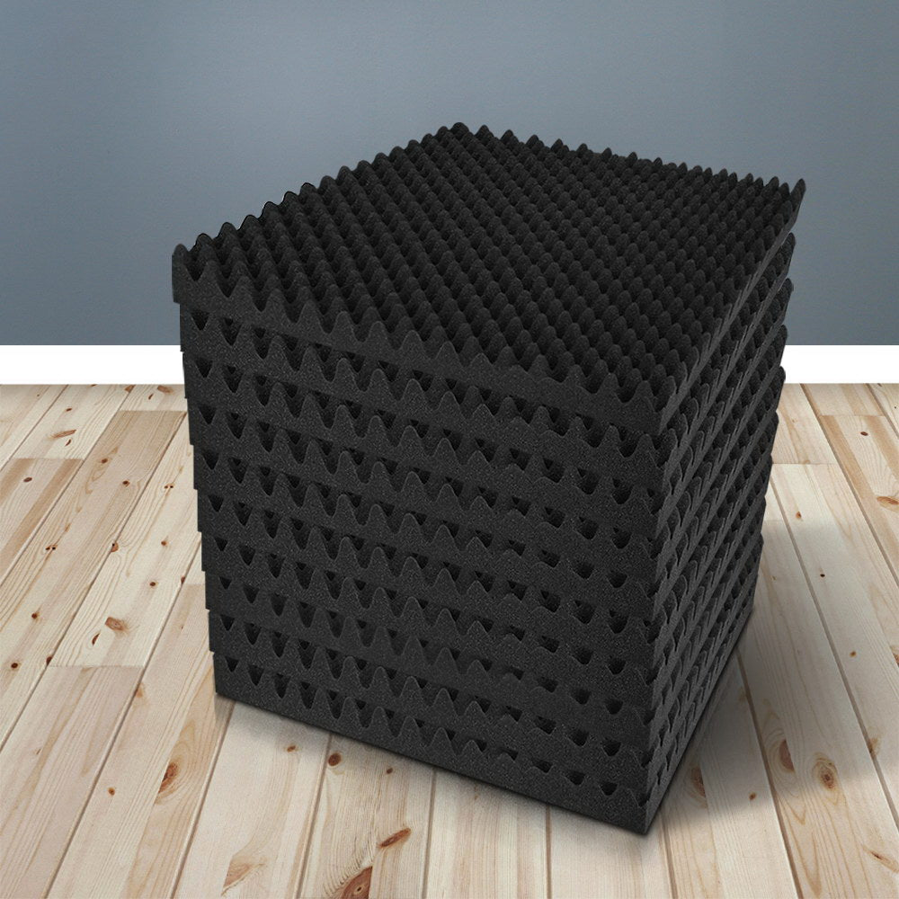 Paneles de espuma acústica Alpha Acoustic Foam 40 piezas 50x50x5cm para absorción acústica, color cáscara de huevo