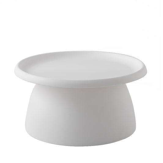 Artiss Coffee Table Round 71CM Plastic White