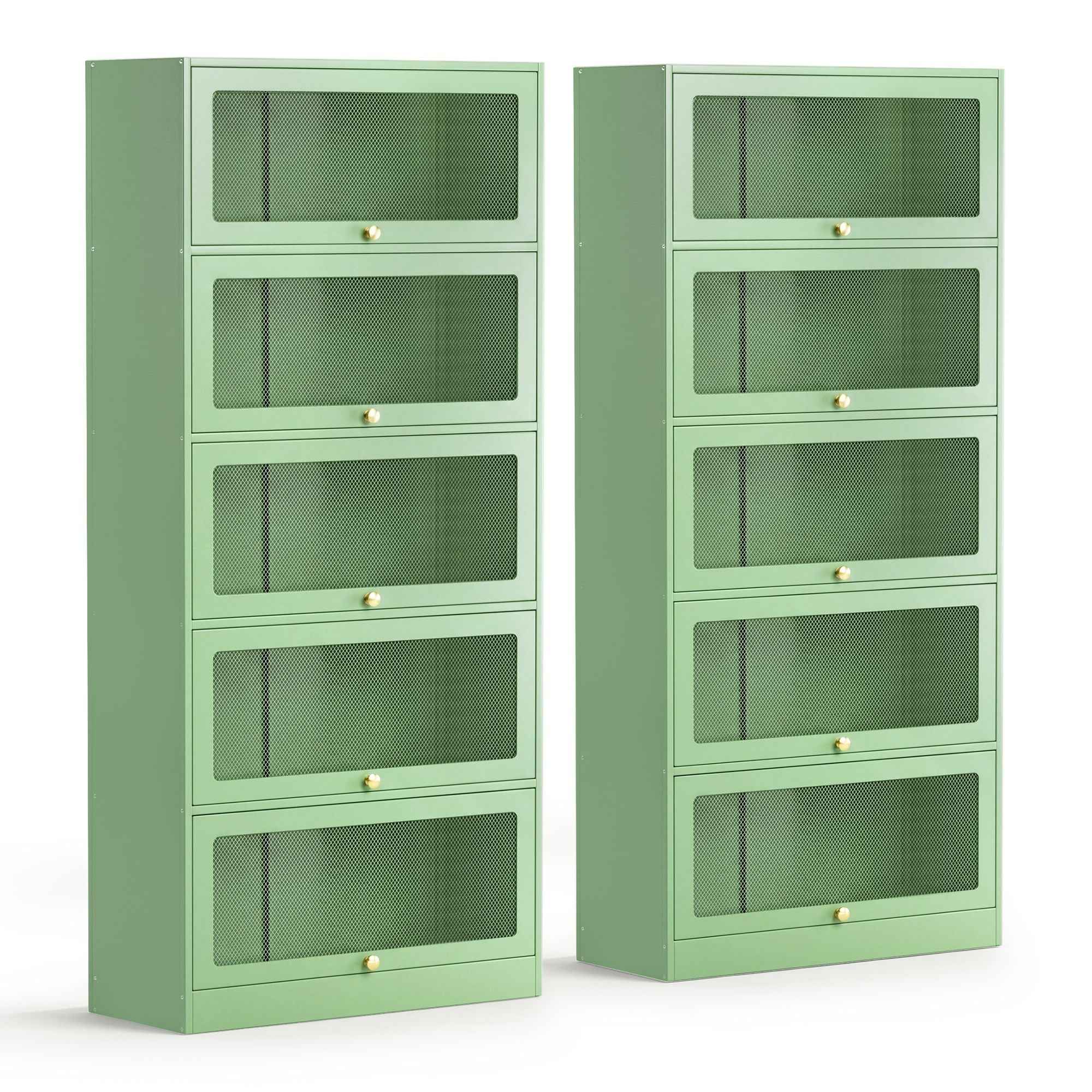 Artiss 2x Buffet Sideboard Cabinet Storage Cupboard Mesh Doors Metal ELIA Green