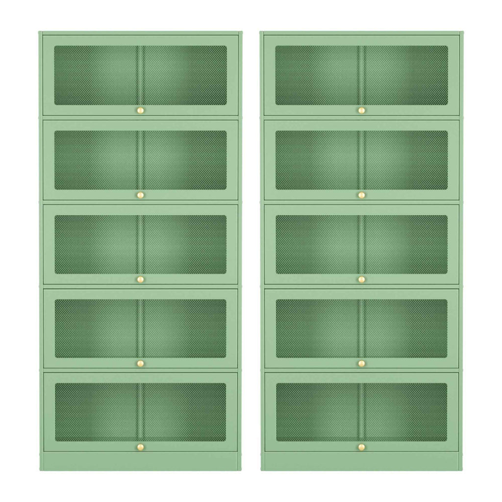 Artiss 2x Buffet Sideboard Cabinet Storage Cupboard Mesh Doors Metal ELIA Green