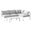 Conjunto de sofás de exterior de 4 plazas Gardeon, conjunto de salón de aluminio