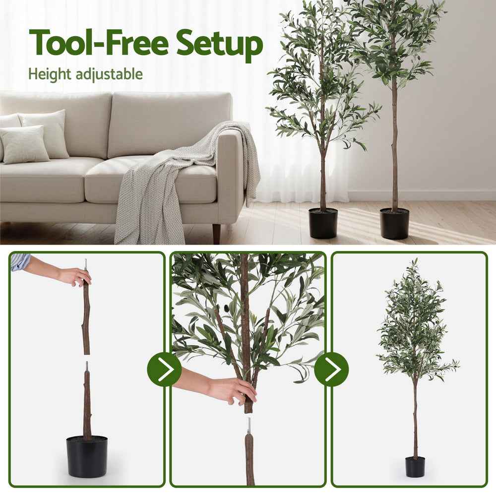 Artiss 180cm Artificial Olive Tree Faux Trees Indoor Decor Artificial Plants Lifelike Plant 1.8M