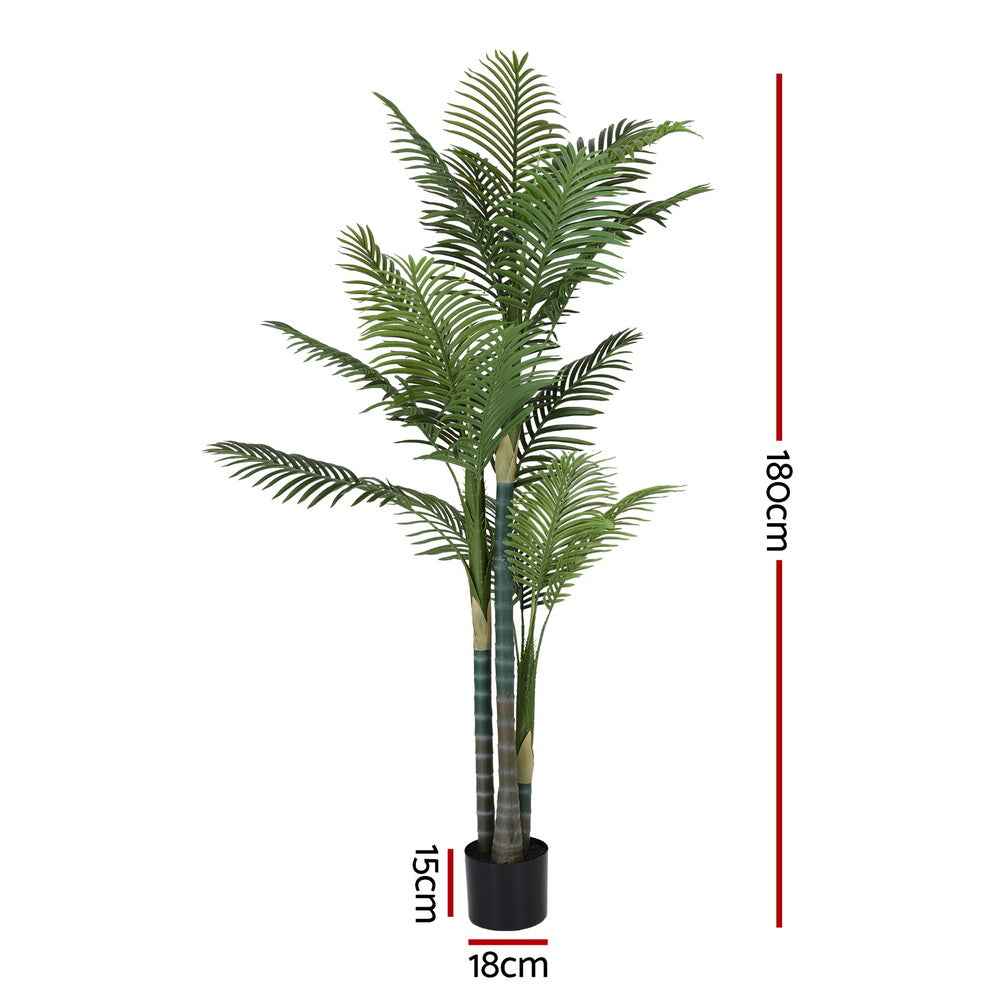 Artiss 180cm Artificial Palm Tree Faux Trees Indoor Decor Artificial Plants Lifelike Plant 1.8M