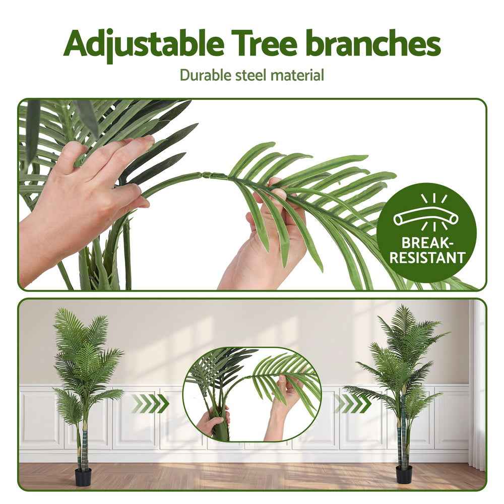 Artiss 180cm Artificial Palm Tree Faux Trees Indoor Decor Artificial Plants Lifelike Plant 1.8M