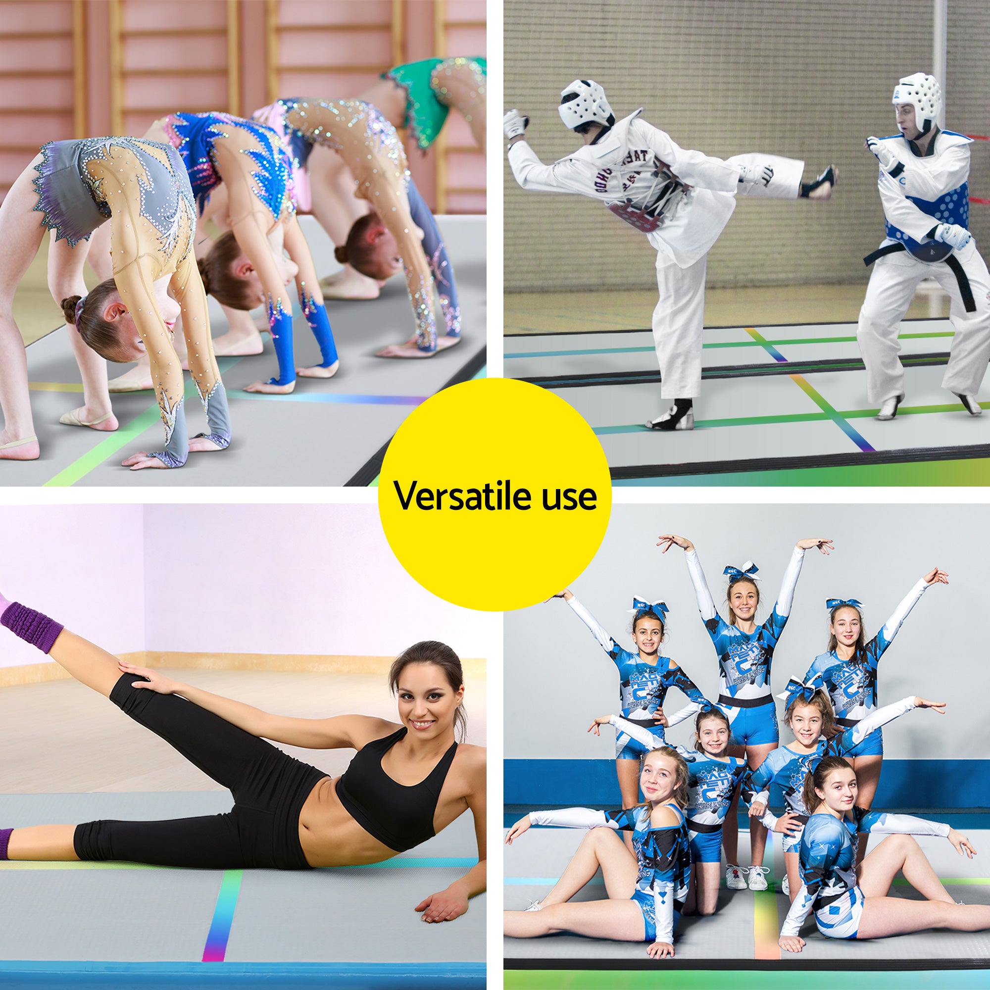 Everfit 4X1X0.2M Air Track Inflatable Tumbling Mat Gymnastics Yoga Mat