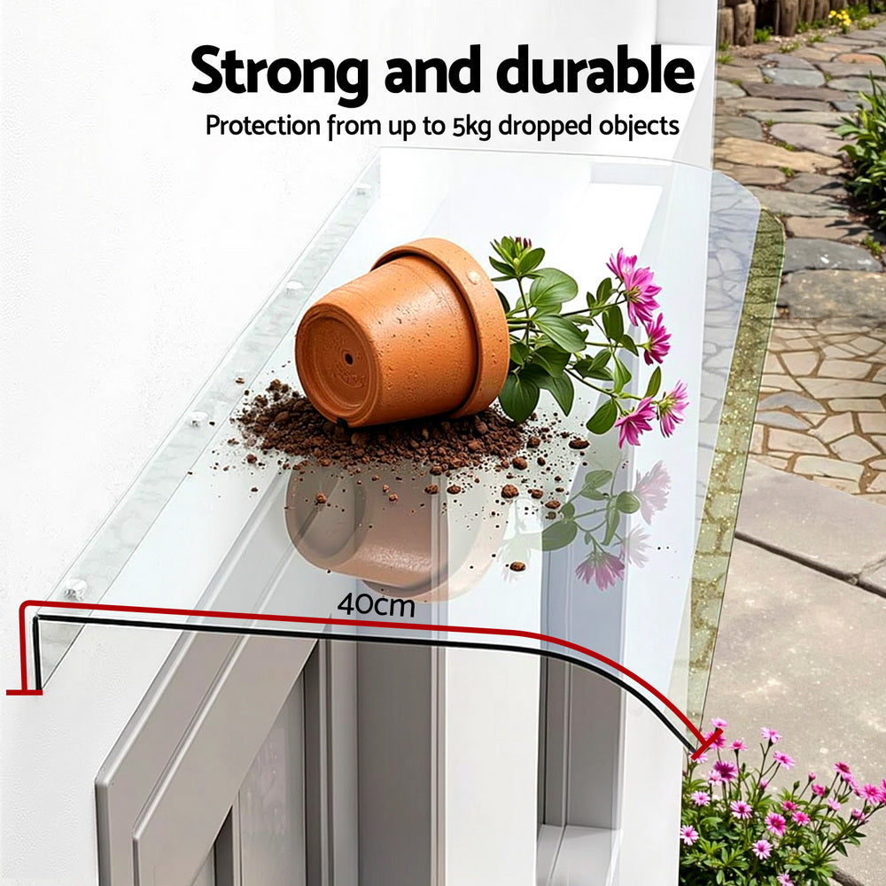 Instahut Window Door Awning 0.4mx1m Transparent