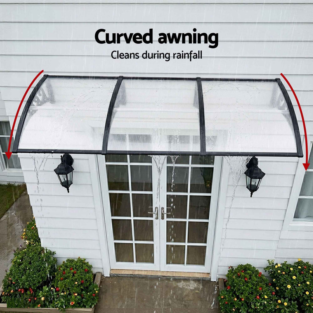 Instahut Window Door Awning 0.8mx3m Transparent