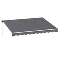 Instahut Retractable Folding Arm Awning Manual Sunshade 3.5M X 3M Grey
