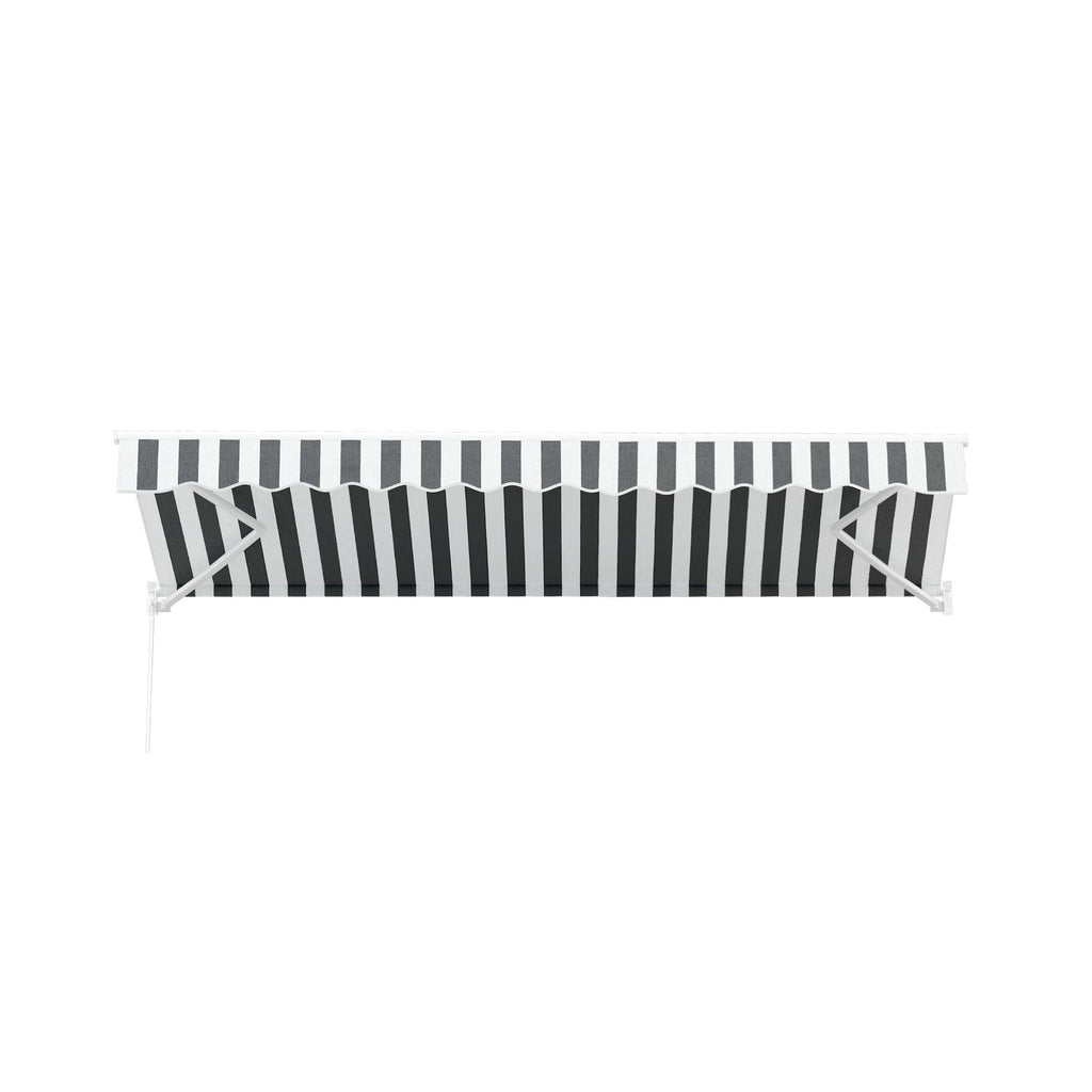 Instahut Retractable Folding Arm Awning Manual Sunshade 4.5Mx3M Grey White