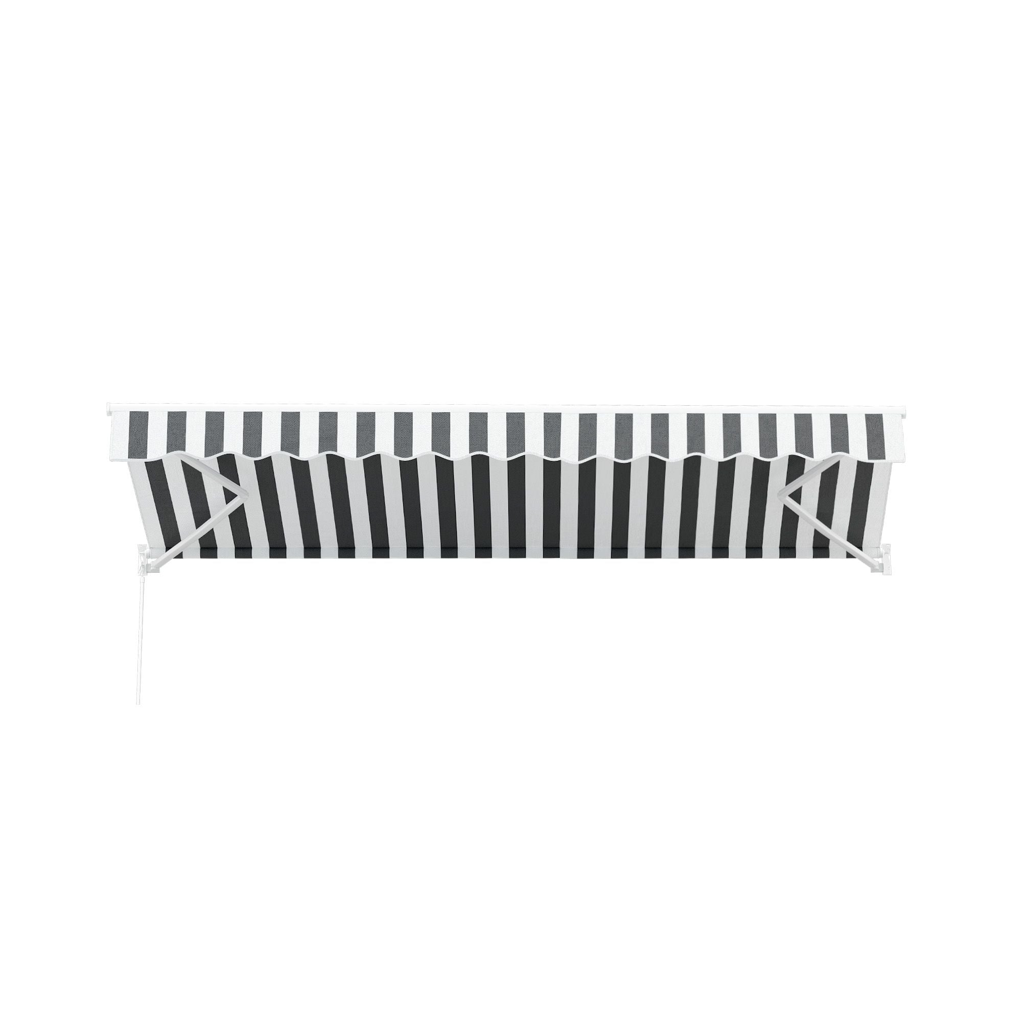 Instahut Retractable Folding Arm Awning Manual Sunshade 4.5Mx3M Grey White