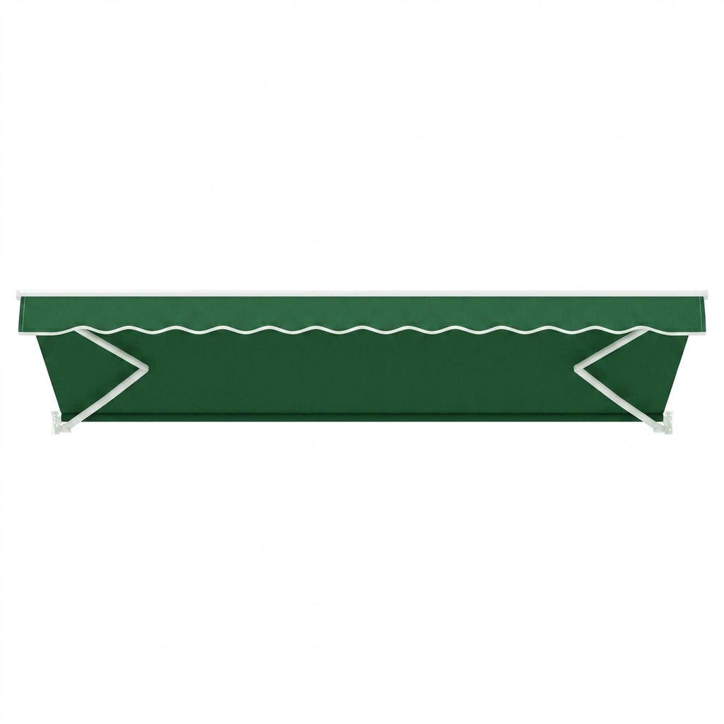 Instahut Retractable Folding Arm Awning Manual Sunshade 5Mx3M Dark Green