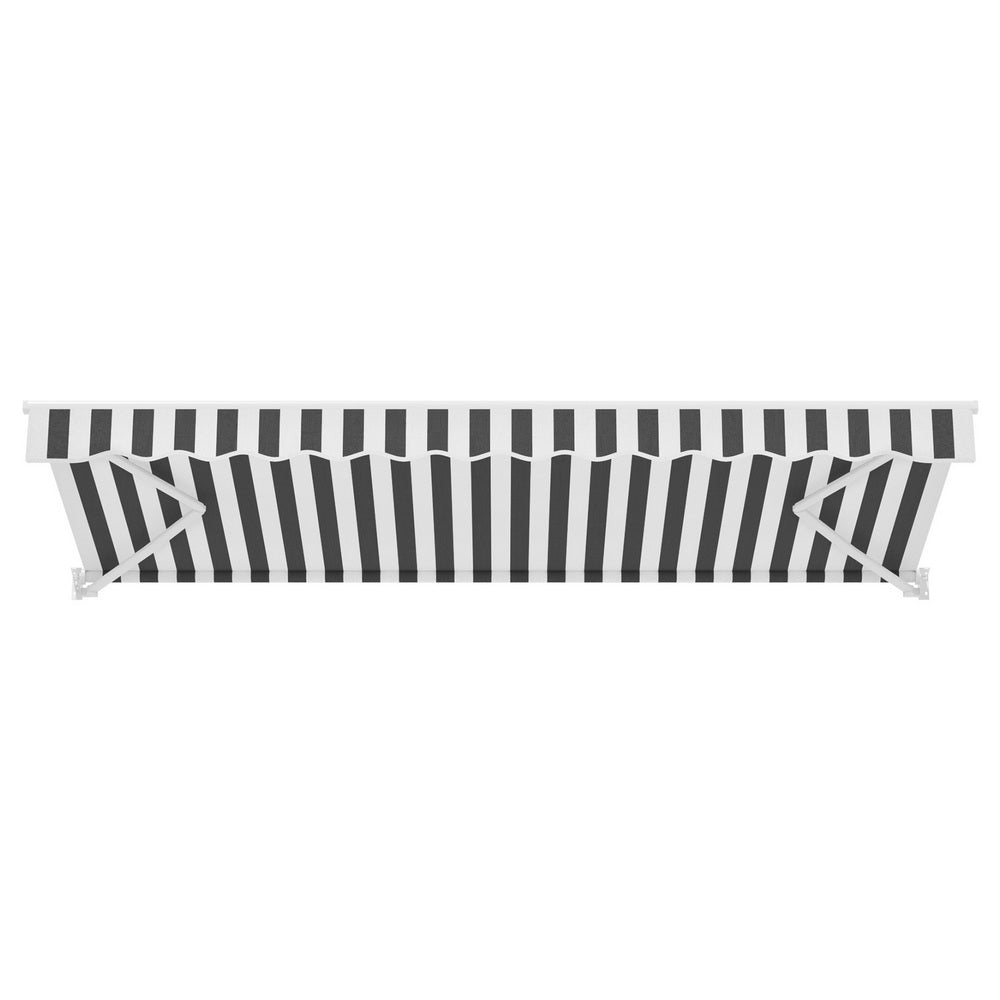 Instahut Retractable Folding Arm Awning Motorised Sunshade 5Mx3M Grey White