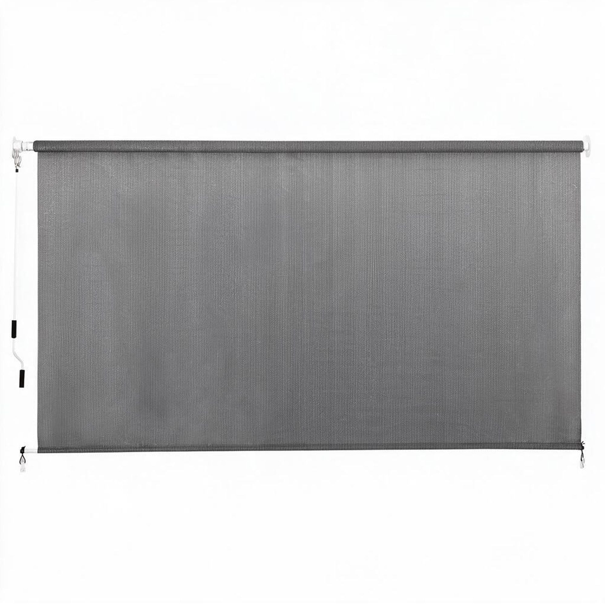Instahut 3X2.5M HDPE Straight Drop Awning Outdoor Roller Blind Shade Screen Grey