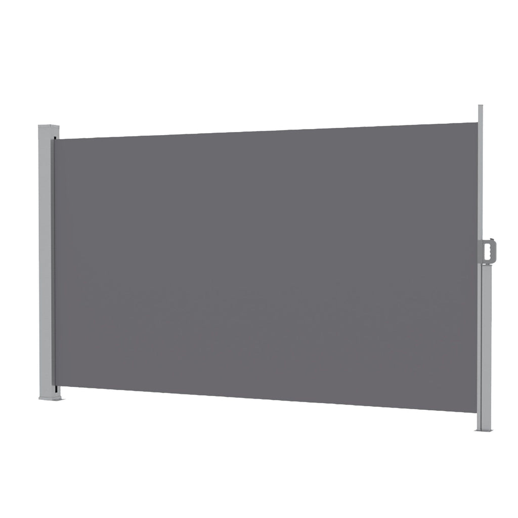 Instahut 1.8X3.5M Side Awning Retractable Privacy Screen Outdoor Sun Shade Grey