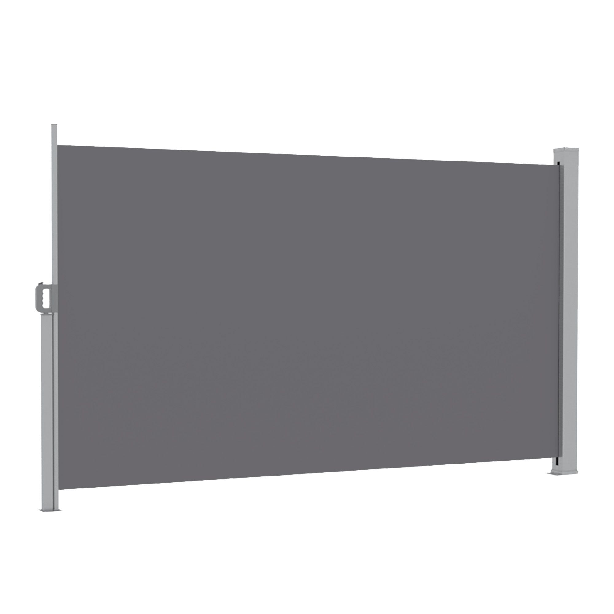 Instahut 1.8X3.5M Side Awning Retractable Privacy Screen Outdoor Sun Shade Grey