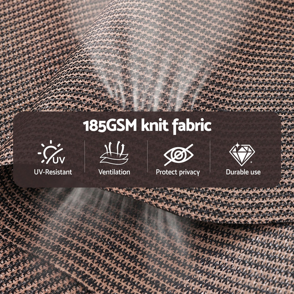 Instahut 3X2.5M Outdoor Blinds Awning Roll Down Retractable Knit Fabric Outdoor Blinds Window Shade Brown
