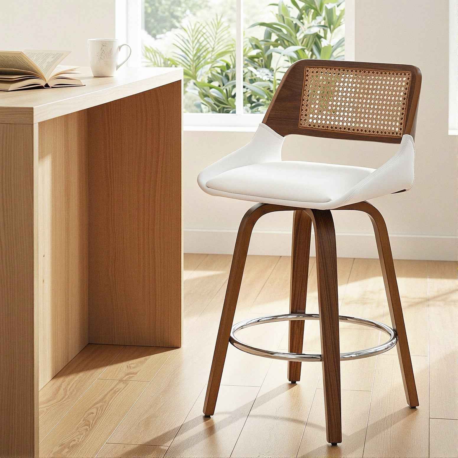 Artiss Wooden Bar Stools Swivel Kitchen Counter Stool Chair 60cm Seat Height