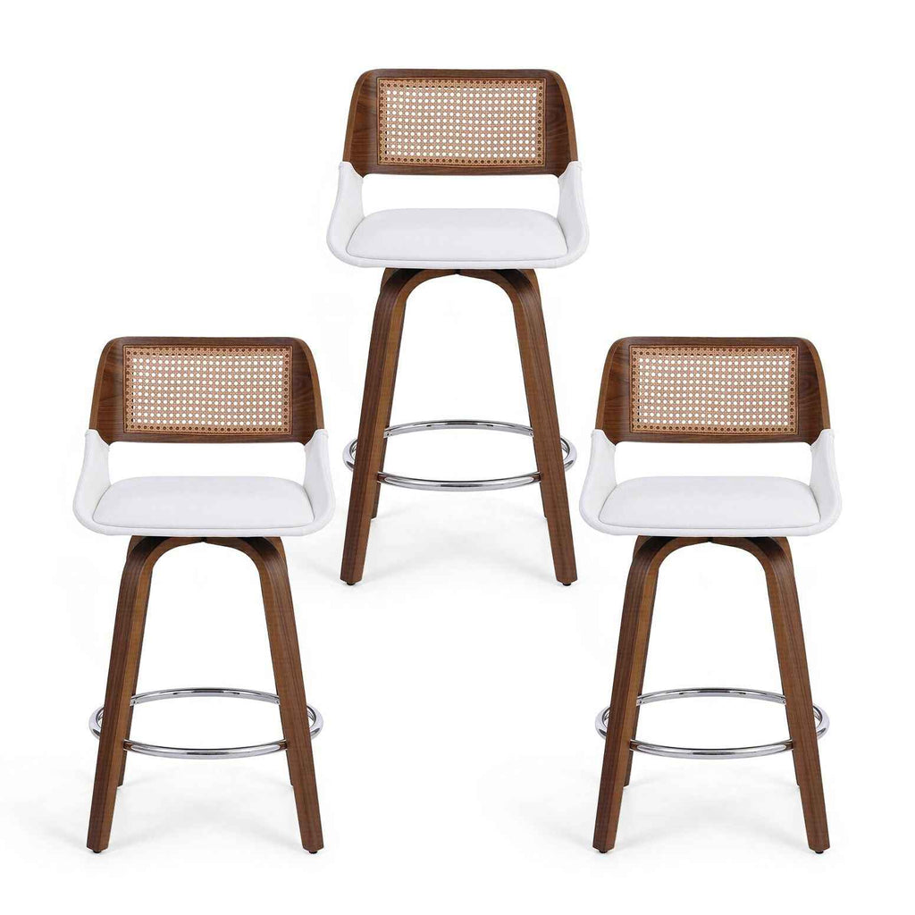 Artiss Wooden Bar Stools Set of 3 Swivel Kitchen Counter Stool Chair 60cm Seat Height