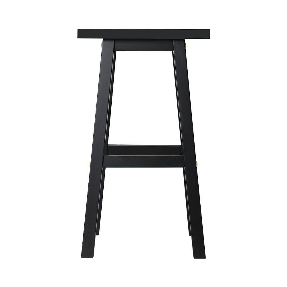 Artiss Bar Stools Kitchen Counter Stools Wooden Chairs Black x2 - YDS.com.au