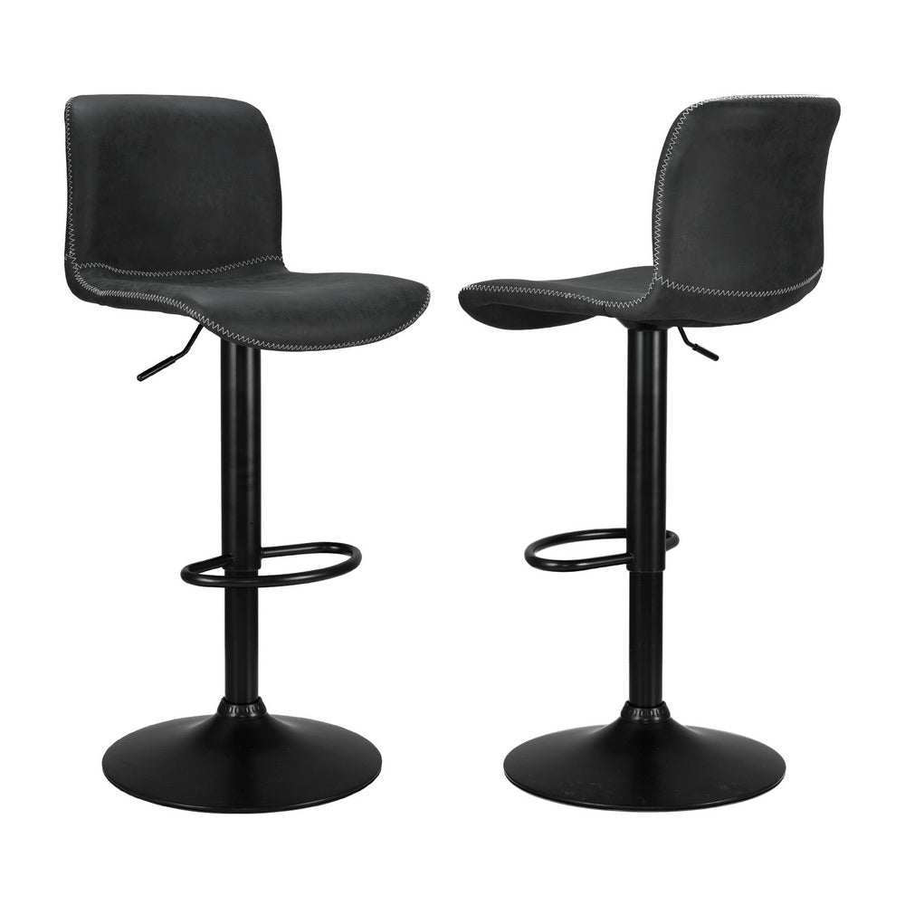 Artiss 4x Bar Stools Kitchen Swivel Gas Lift Chairs Black