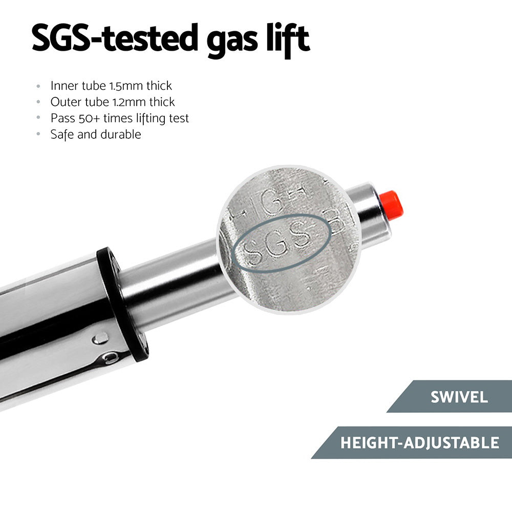 Artiss 1x Leather Bar Stools Swivel Adjustable Gas Lift PU Counter Chairs Brown