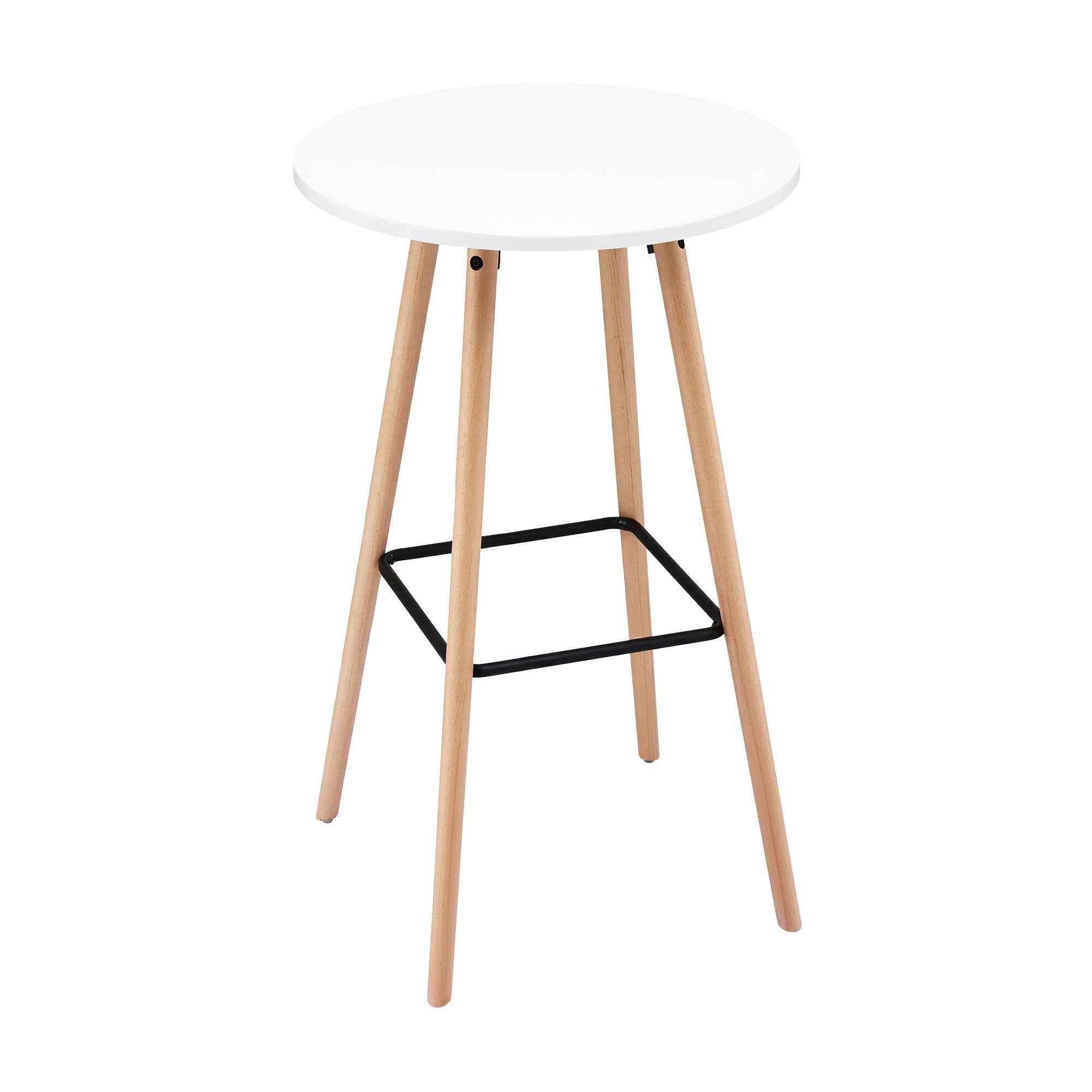 Artiss Bar Table Round Counter Kitchen Dining Desk Pub 98cm Height Wood White
