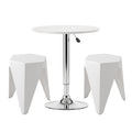 Artiss Bar Stools and Table Set 3PCS Dining Desk Kitchen Chairs Cafe Pub White