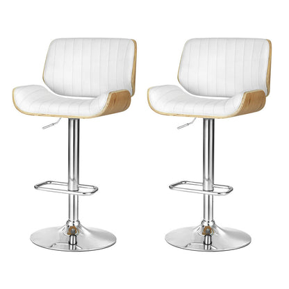 Artiss 2x Bar Stools Adjustable Leather Chairs