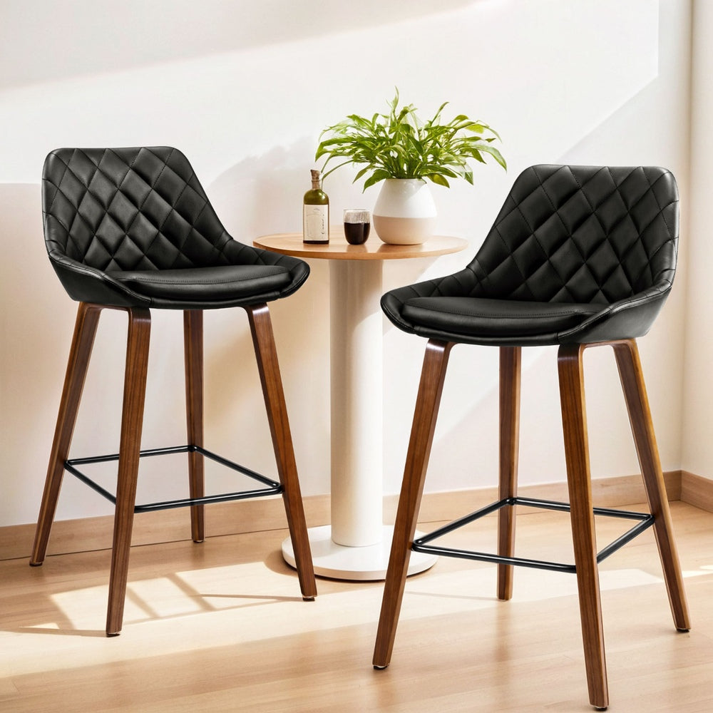 Artiss 4x Bar Stools PU Seat Wooden