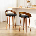 Artiss 2x Bar Stools Swivel Seat Curving Backrest - YDS.com.au