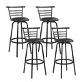 Artiss 4x Bar Stools Swivel Leather Padded Metal