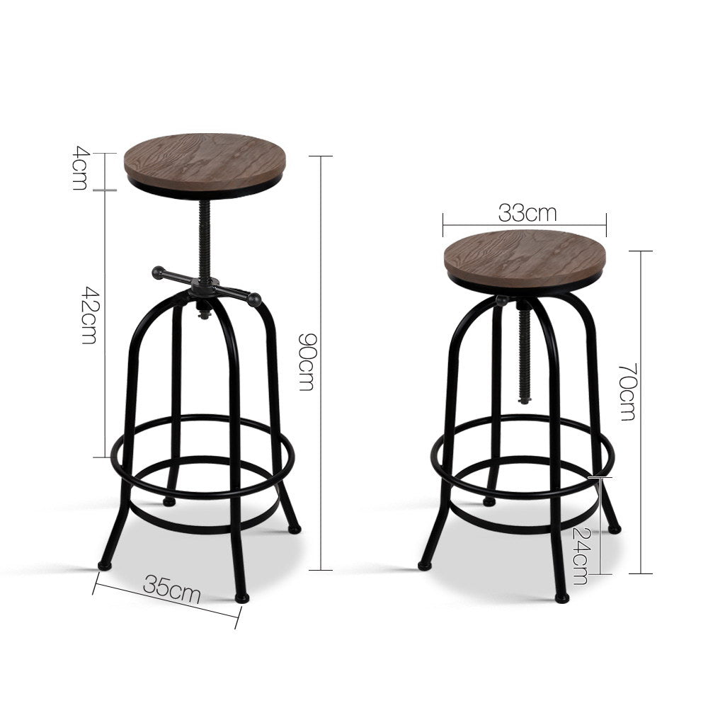 Artiss Bar Stools Adjustable Wood Chairs - YDS.com.au