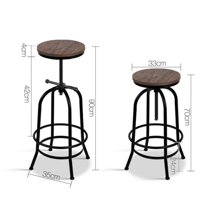 Artiss Bar Stools Adjustable Wood Chairs