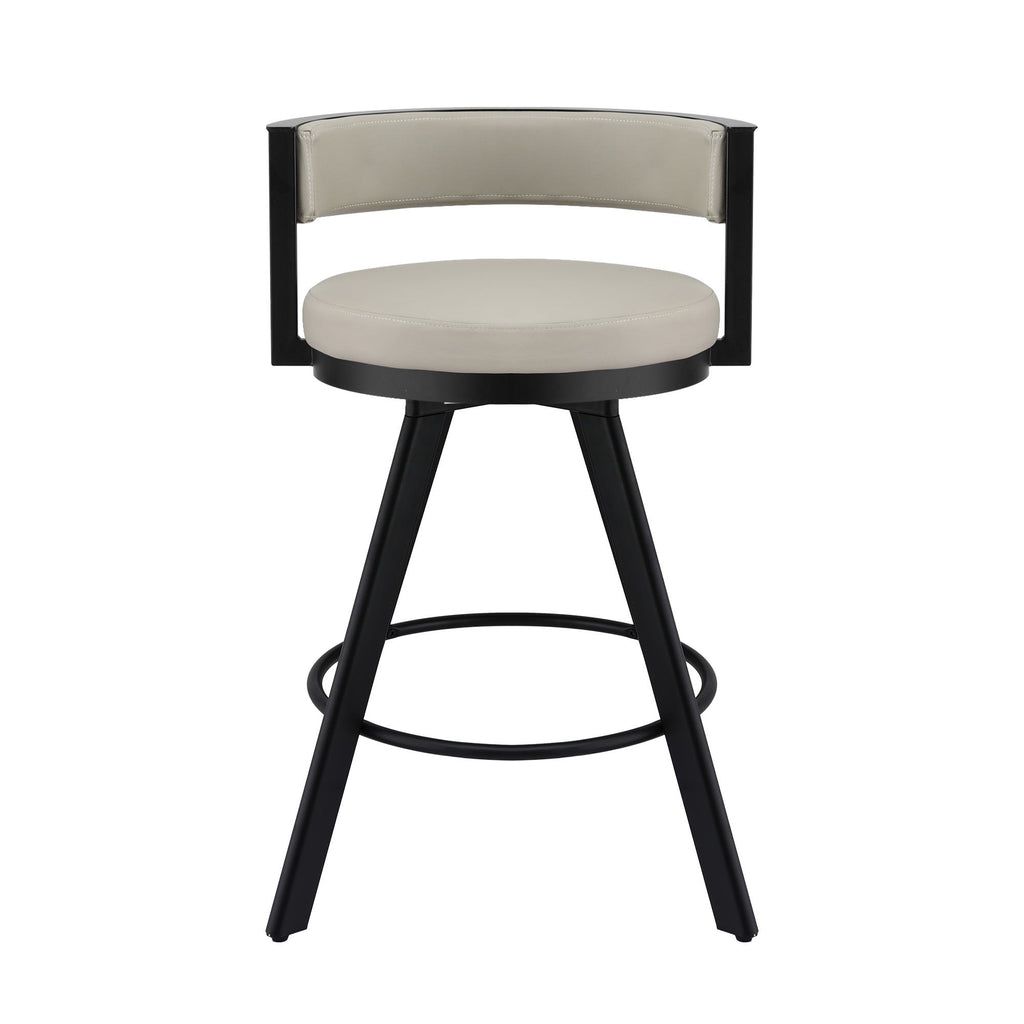 Artiss Bar Stool Swivel Kitchen Chair Metal PU Leather Counter Beige