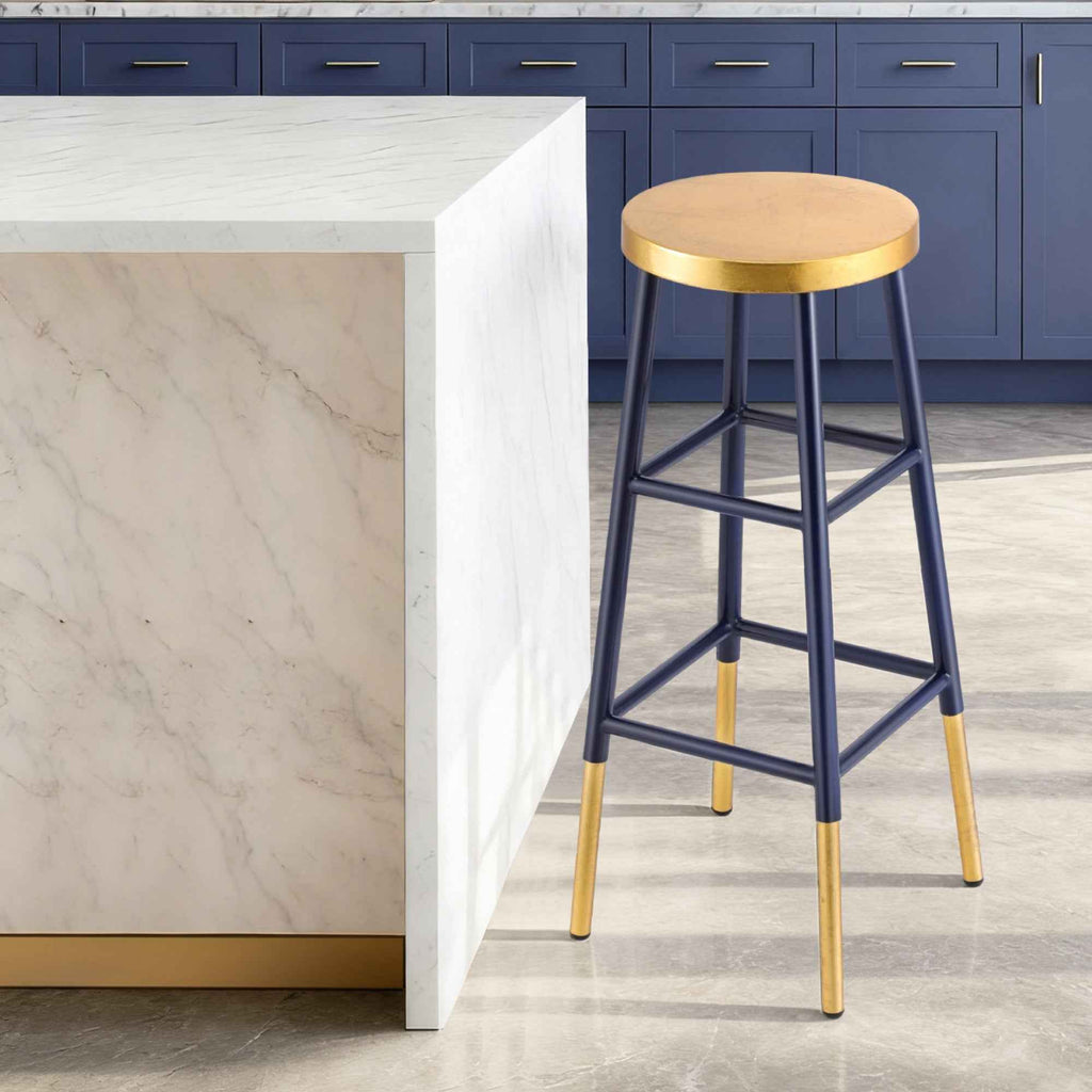 Artiss Bar Stools Metal Gold Navy