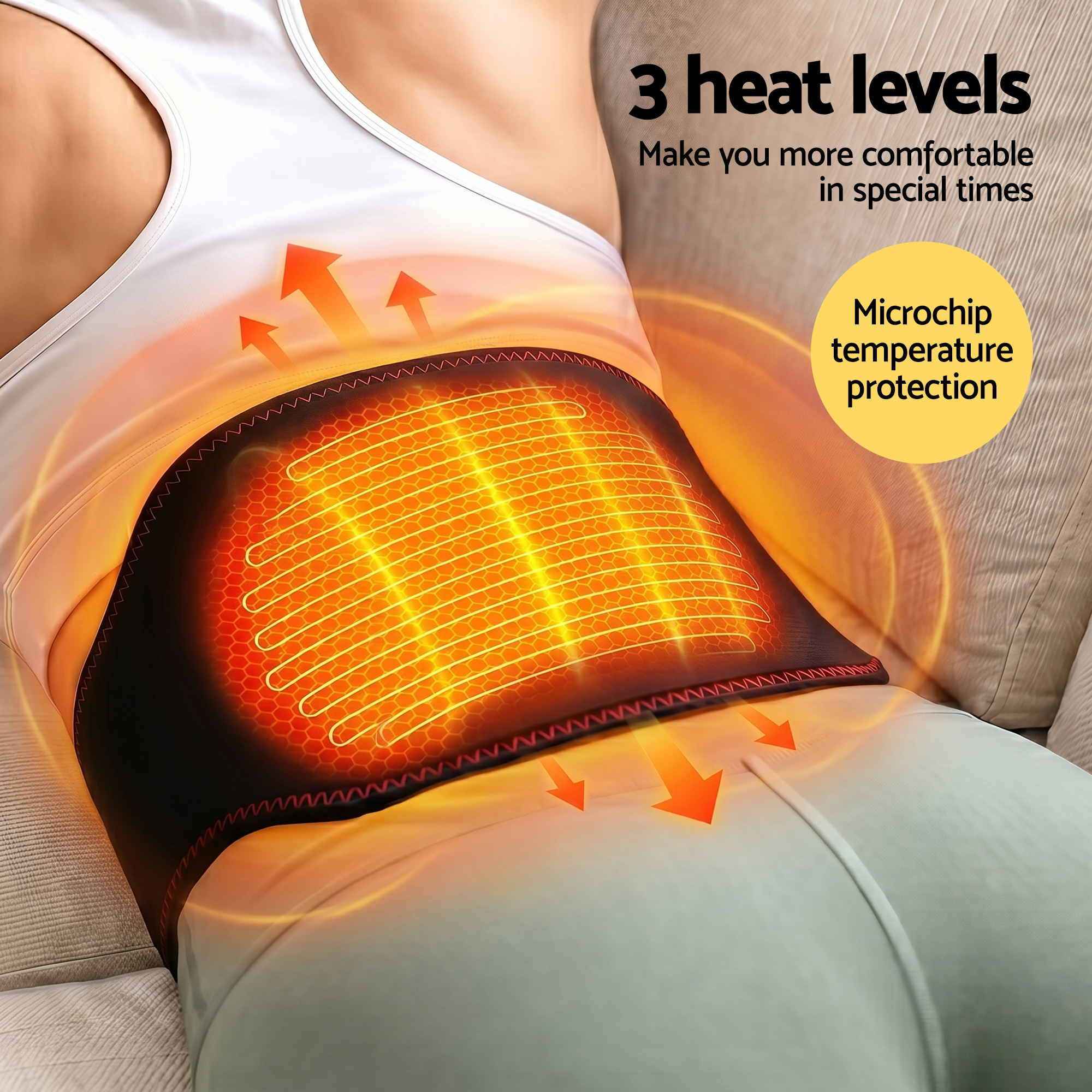 Livemor Back Massager for Sciatica Relief, Airbag Traction and Heat Lumbar Support Belt, 124cm