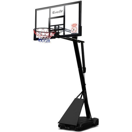 Sistema de soporte para aro de baloncesto Everfit de 3,05 m, altura ajustable, portátil, color negro, profesional