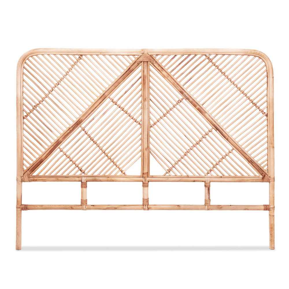 Artiss Bed Headboard Double Bedhead Rattan - FRED Pine