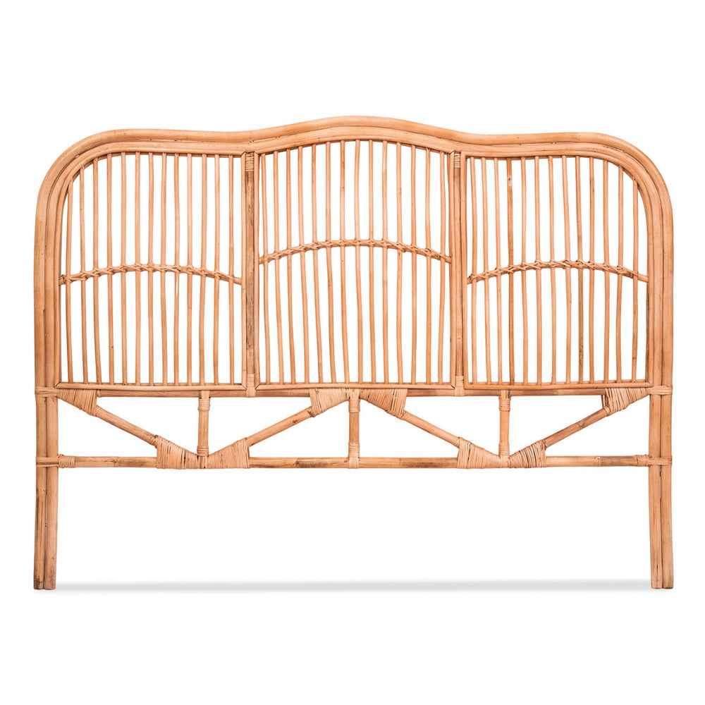 Artiss Bed Headboard Queen Bedhead Rattan - NERO Pine