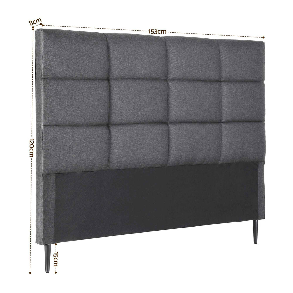 Artiss Bed Headboard Queen Bedhead Linen Fabric Charcoal