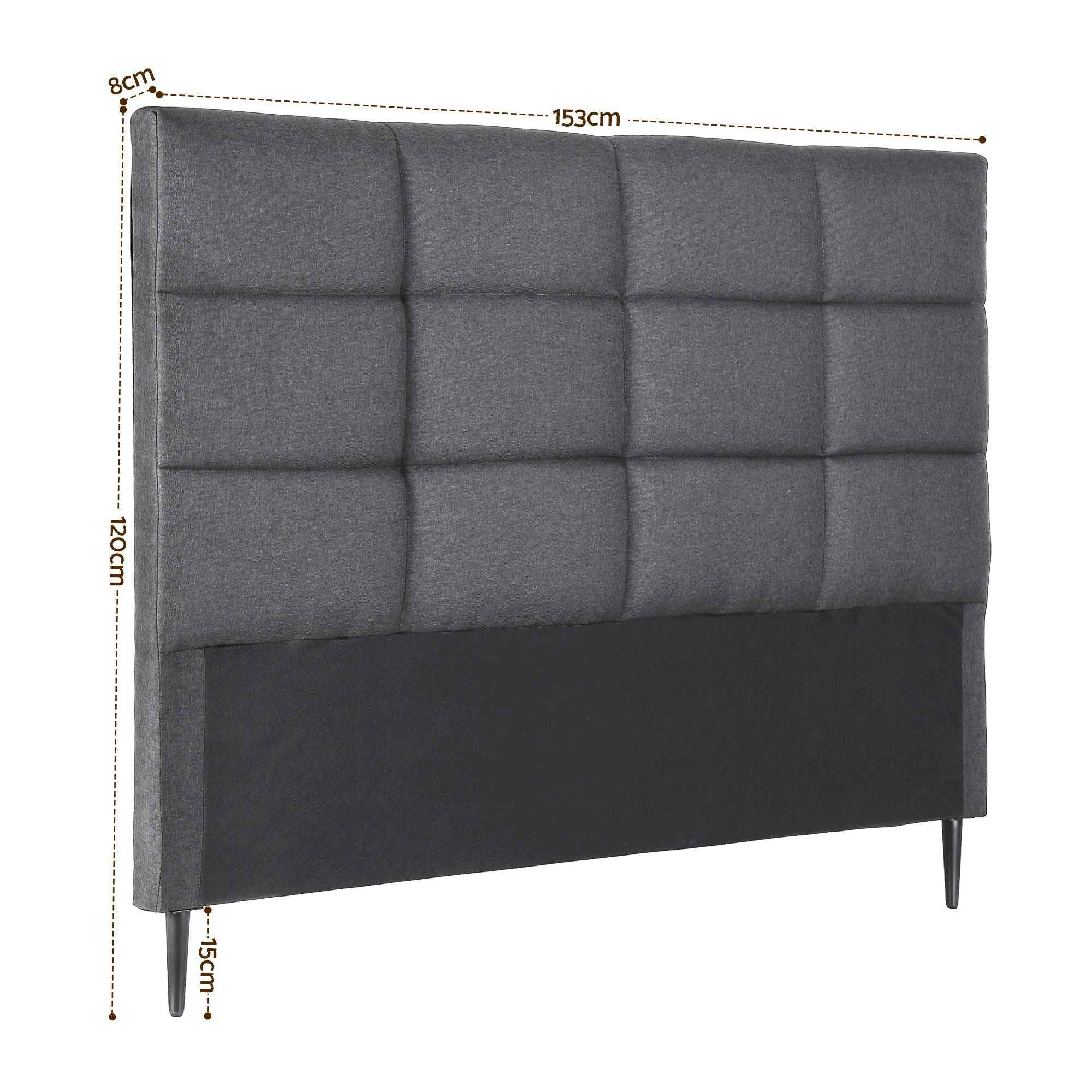 Artiss Bed Headboard Queen Bedhead Linen Fabric Charcoal